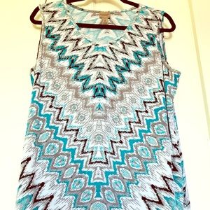EUC Chico’s colorful sleeveless tunic